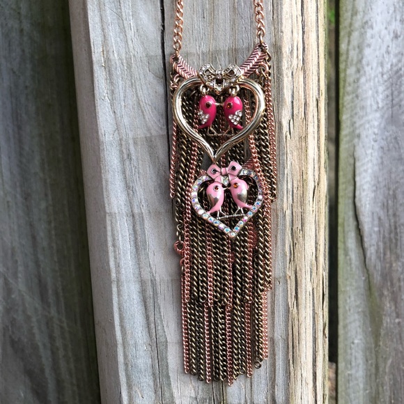 Betsey Johnson Love-Birds Necklace - Picture 1 of 6
